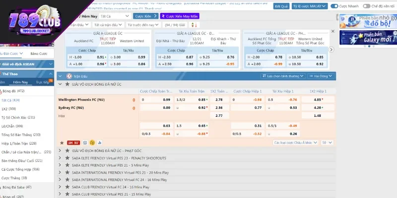 Điểm nổi bật của cá cược thể thao 789CLUB